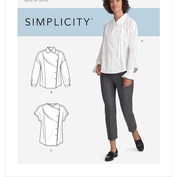 Simplicity Sewing Pattern S9177 Misses Tops Button-Down Front Sizes 16-24 - Picture 1 of 7